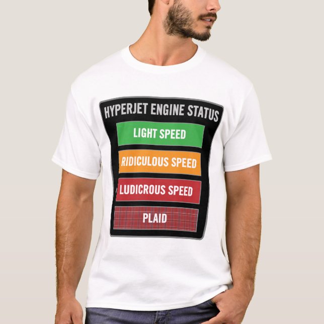 Camiseta tela escocesa absurda de la velocidad de la (Anverso)