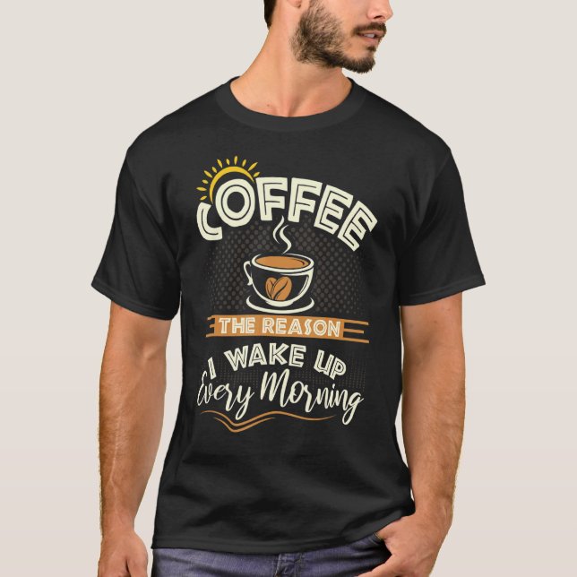 Camiseta Tela Retro Coffee Caffeine (Anverso)