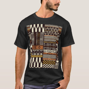 Camiseta tela tribal africana, vintage abstracto.