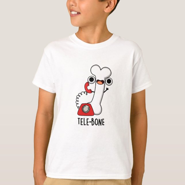 Camiseta Tele-hueso Funny Bone Teléfono Chiste  (Anverso)