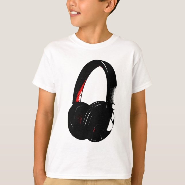 Camiseta Teléfono de cabeza de arte pop para auriculares (Anverso)