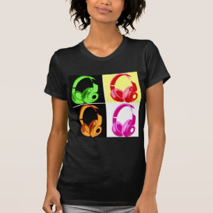 Camiseta Teléfono de la cabeza de arte pop de cuatro colore