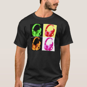 Camiseta Teléfono de la cabeza de arte pop de cuatro colore