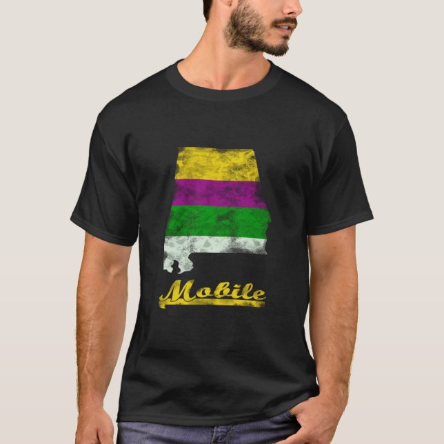 Camiseta Teléfono móvil Alabama Mardi Gras Grasa Martes Cel (Anverso)