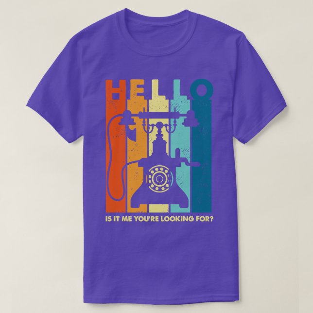 Camiseta Teléfono Retro Stripes Hello (Diseño del anverso)