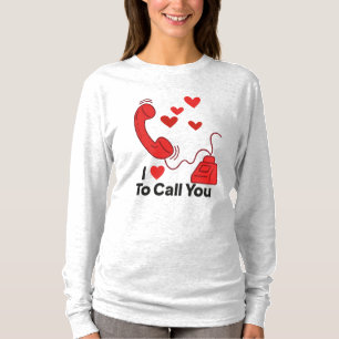 Camiseta Teléfono rojo de amor - Ilustracion de llamadas re