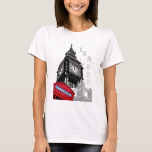 Camiseta Teléfono rojo de Londres Big Ben Clock Tower