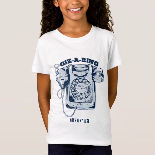 Camiseta Teléfono telefónico de Rotary Azul (Anverso)