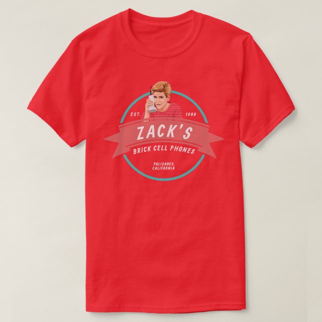 Camiseta Teléfonos celulares de ladrillo Zacks Est 1989 (Diseño del anverso)