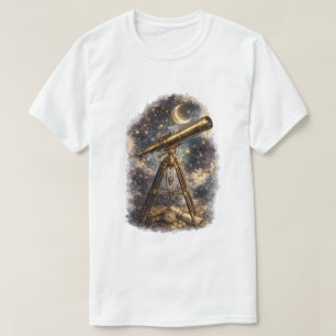 Camiseta Telescopio Antiguo Cielo Nocturno Estrellado Astro
