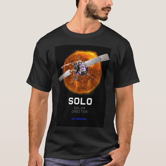 Camiseta Telescopio de cosmos con órbita solar espacial par (Anverso)