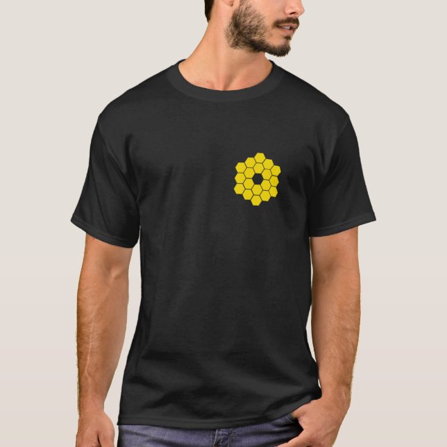 Camiseta Telescopio espacial Webb Espeja Hexageres Amarillo (Anverso)