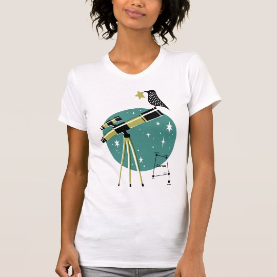 Camiseta Telescopio y pájaro