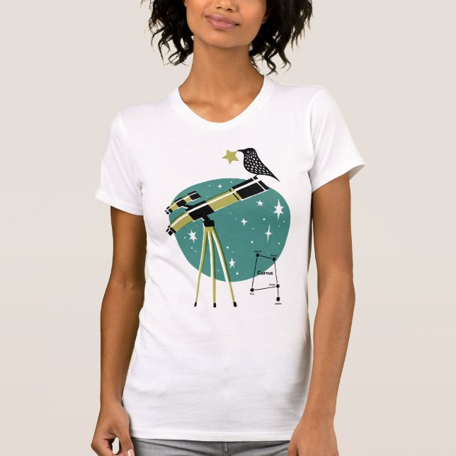 Camiseta Telescopio y pájaro (Anverso)