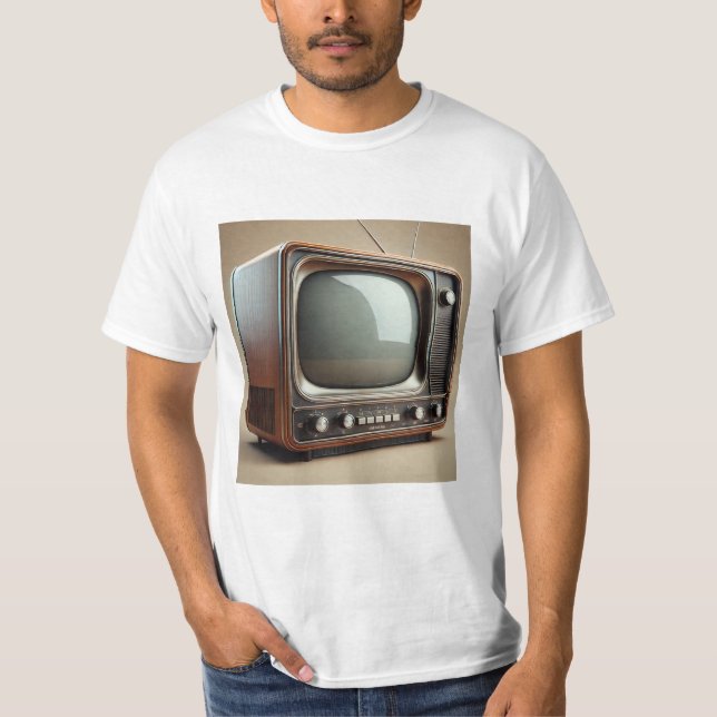 Camiseta Televisión antigua de época impresa (Anverso)