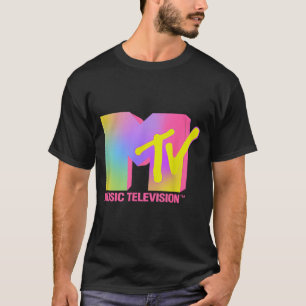 Camiseta Televisión de música retro MTV Pink Neon