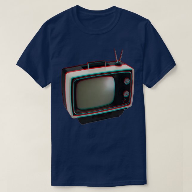 Camiseta Televisión Retro 3D 1 (Diseño del anverso)