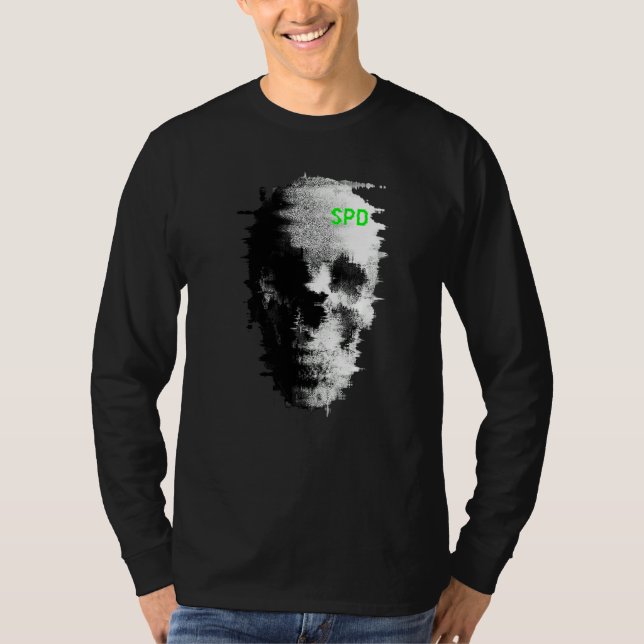 Camiseta Televisor de cráneo fantasma con falla estática (Anverso)