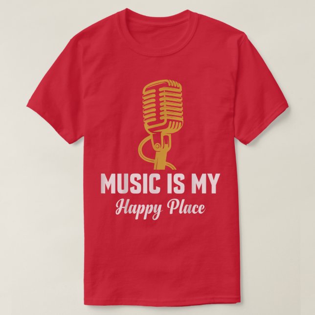 Camiseta Tell The Story Mic Music Is My Happy Place 2962 (Diseño del anverso)