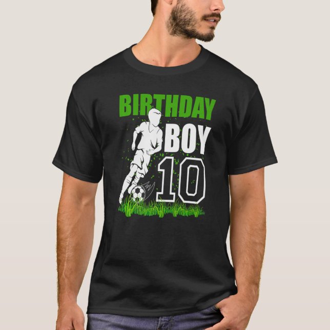 Camiseta Tema 10 del partido de cumpleaños de fútbol de 10  (Anverso)