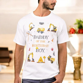 Camiseta Tema Amarillo de Construcción Cumpleaños Niño Fies