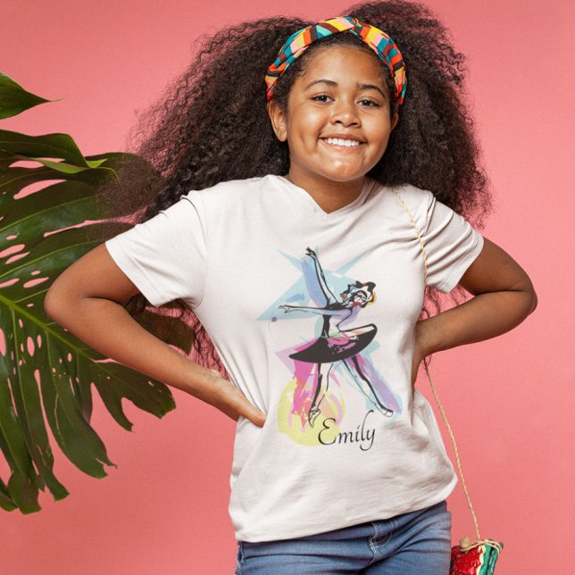 Camiseta Tema de acuarela de bailarina Ballerina (Subido por el creador)