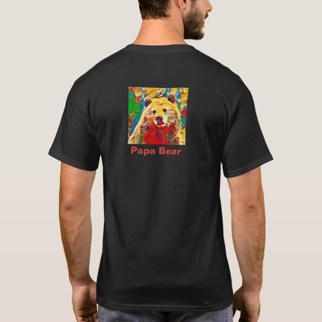 Camiseta Tema de acuarela Digital Papa Bear T Shirt (Reverso)