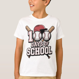 Camiseta Tema de béisbol 100 días de escuela