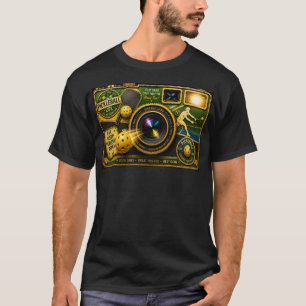 Camiseta Tema de cámara vintage vívido de Pickleball