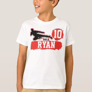 Camiseta Tema de cumpleaños de Niño de Artes Marciales Ninj