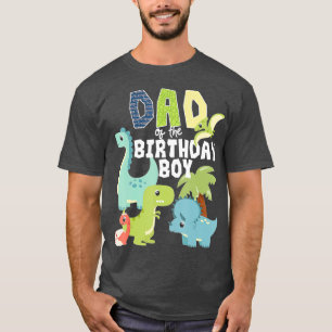 Camiseta Tema De Dinosaurios Cumpleaños Papá Del Niño De Cu