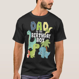 Camiseta Tema De Dinosaurios Cumpleaños Papá Del Niño De Cu