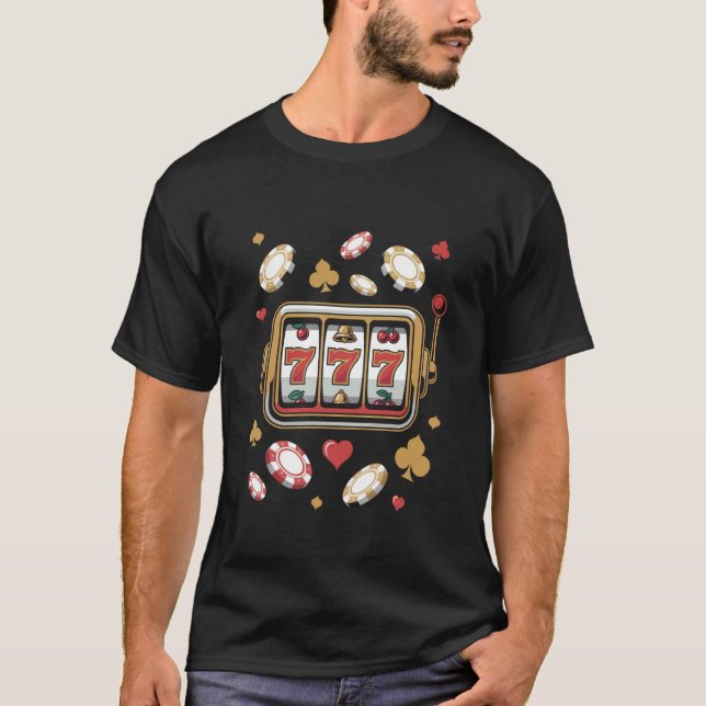 Camiseta Tema de diversión de juego de tragamonedas de jack (Anverso)