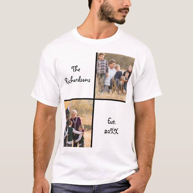 Camiseta Tema de familia collage de fotos (Anverso)
