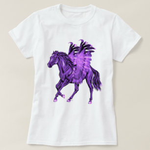 Camiseta Tema de fantasía Púrpura Pegasus Caballo alado