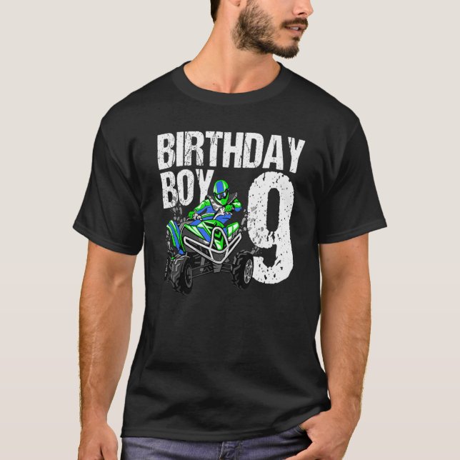 Camiseta Tema De Fiesta De Cuatro Años De Edad De Nueve Año (Anverso)