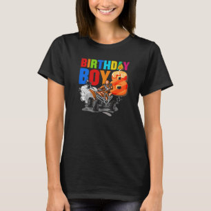 Camiseta Tema de fiesta de cumpleaños cuádruple de 8 años A