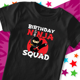 Camiseta Tema de fiesta de cumpleaños Ninja Equipo de cumpl