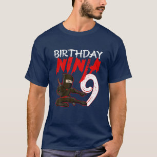 Camiseta Tema de fiesta de cumpleaños Ninja Kids Ninja de 9