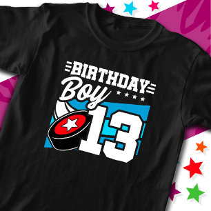 Camiseta Tema de Fiesta de hockey de 13 años 13 niño de cum