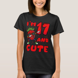 Camiseta Tema de fresa de 17 años Chica de cumpleaños I