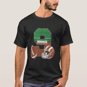 Camiseta Tema de fútbol para cumpleaños número 9 de niño de