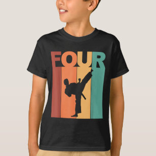 Camiseta Tema de Karate Taekwondo de 4º cumpleaños 4 años
