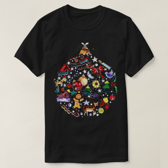 Camiseta Tema de la bola de navidades (Diseño del anverso)