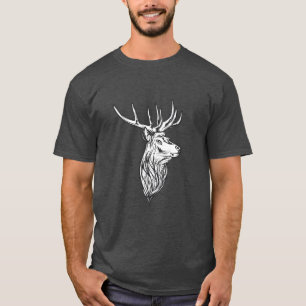 Camiseta Tema de la caza de vintage de la cabeza del venado