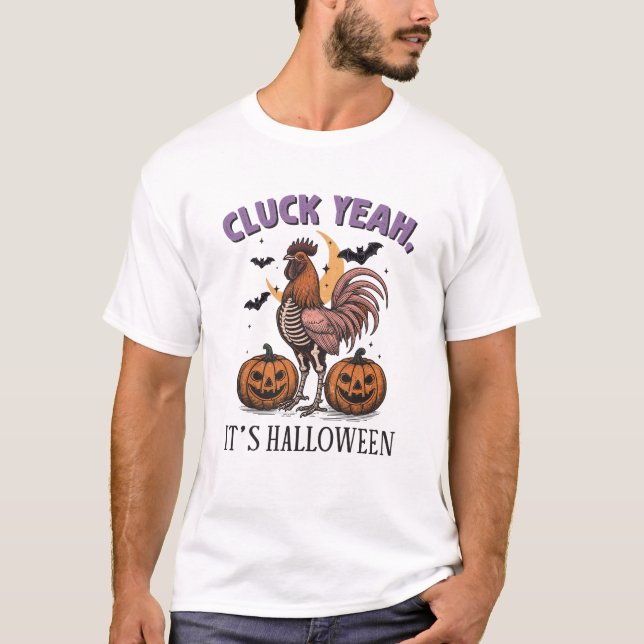 Camiseta Tema de la granja de gallos de citas de Halloween (Anverso)