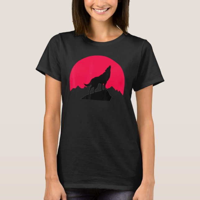 Camiseta Tema De La Noche De La Luna Wolf Summer Wolves Grá (Anverso)