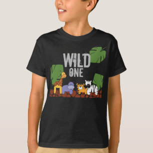 Camiseta Tema de la selva Safari WILD ONE Primer cumpleaños