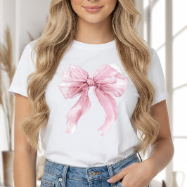 Camiseta Tema de lazo coqueto rosa femenino