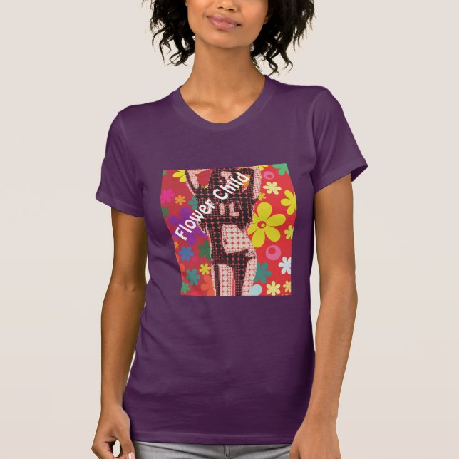 Camiseta Tema de los años 60 del eslogan infantil Hippy Flo (Anverso)
